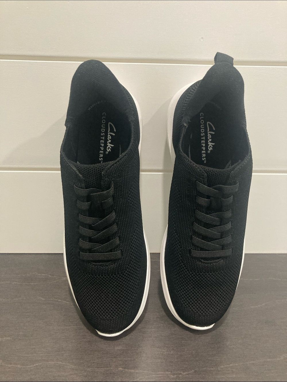 New Clarks Cloudsteppers Nova Lace Black Athletic Sneaker-Women's Sz 8